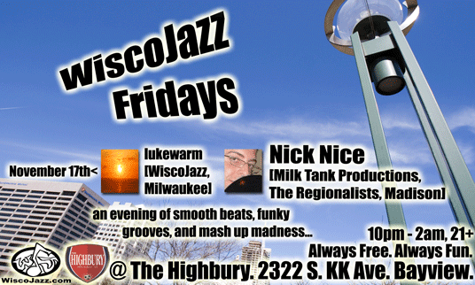 Flyer for WiscoJazz Fridays on 2006-11-17.