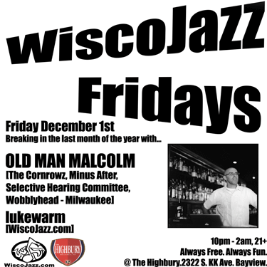 Flyer for WiscoJazz Fridays on 2006-12-01.
