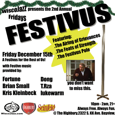Flyer for WiscoJazz Fridays on 2006-12-15.