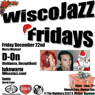 Flyer for WiscoJazz Fridays on 2006-12-22.