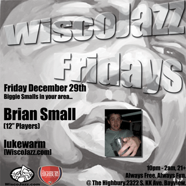 Flyer for WiscoJazz Fridays on 2006-12-29.
