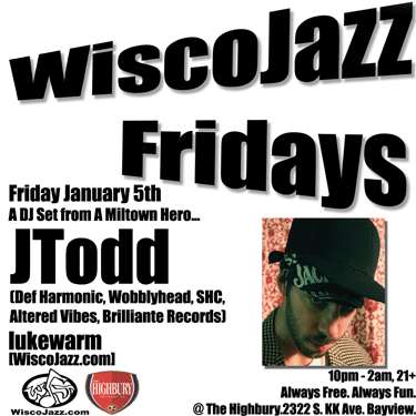 Flyer for WiscoJazz Fridays on 2007-01-05.