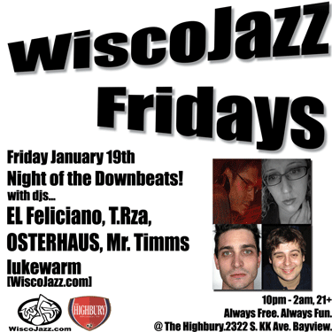 Flyer for WiscoJazz Fridays on 2007-02-02.