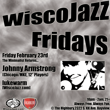 Flyer for WiscoJazz Fridays on 2007-02-23.