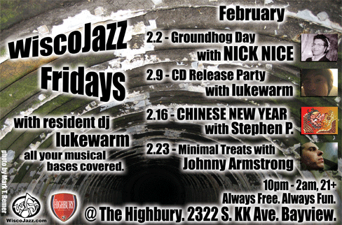 Flyer for WiscoJazz Fridays on 2007-03-02.