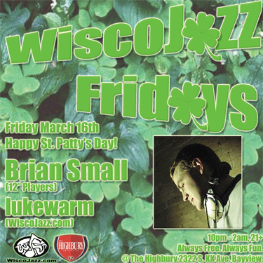 Flyer for WiscoJazz Fridays on 2007-03-30.