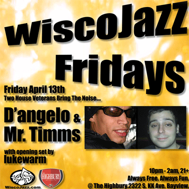 Flyer for WiscoJazz Fridays on 2007-04-13.