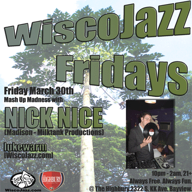 Flyer for WiscoJazz Fridays on 2007-04-20.