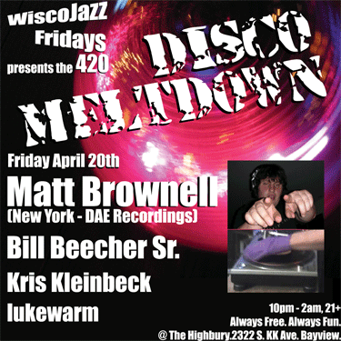 Flyer for WiscoJazz Fridays on 2007-05-11.