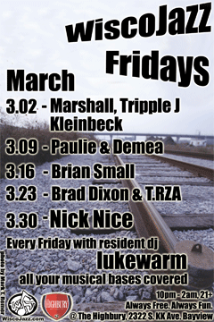 Flyer for WiscoJazz Fridays on 2007-05-25.
