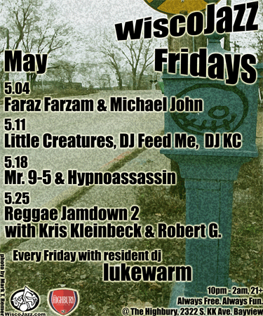 Flyer for WiscoJazz Fridays on 2007-07-06.