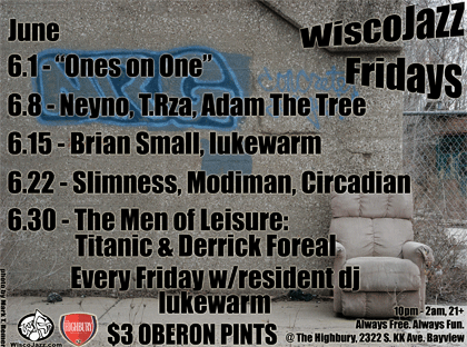Flyer for WiscoJazz Fridays on 2007-08-17.