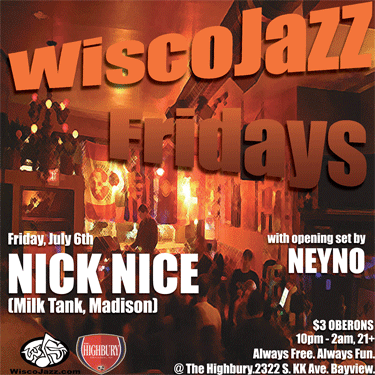Flyer for WiscoJazz Fridays on 2007-08-24.