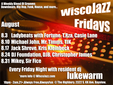 Flyer for WiscoJazz Fridays on 2007-10-26.
