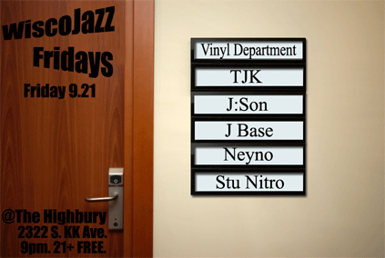 Flyer for WiscoJazz Fridays on 2007-11-23.