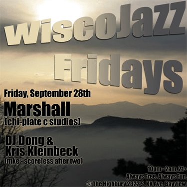 Flyer for WiscoJazz Fridays on 2007-12-14.
