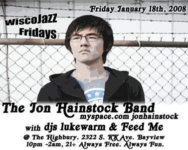 Flyer for WiscoJazz Fridays on 2008-01-18.