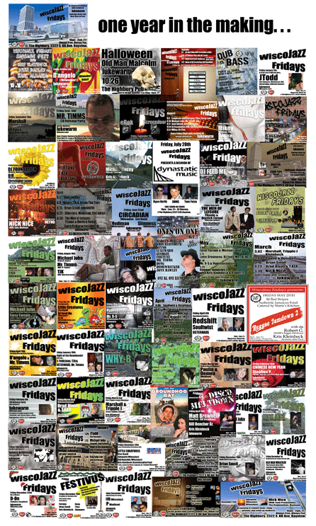 Flyer for WiscoJazz Fridays on 2008-01-25.