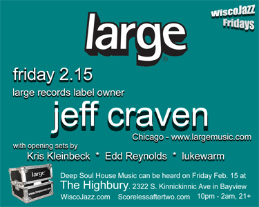 Flyer for WiscoJazz Fridays on 2008-04-18.
