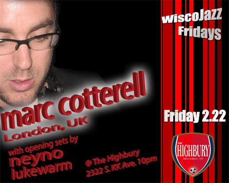 Flyer for WiscoJazz Fridays on 2008-04-25.