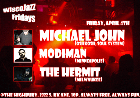Flyer for WiscoJazz Fridays on 2008-06-06.