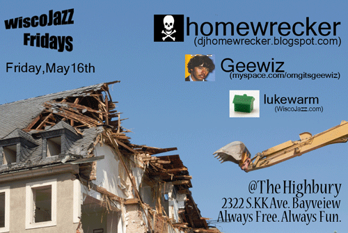 Flyer for WiscoJazz Fridays on 2008-07-18.