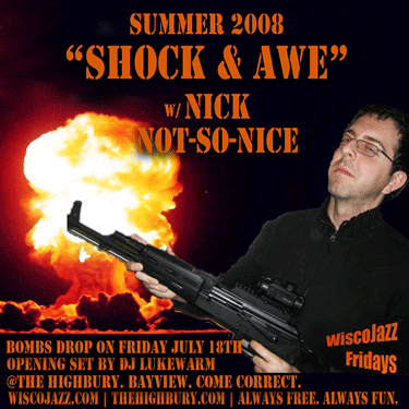 Flyer for WiscoJazz Fridays on 2008-09-12.