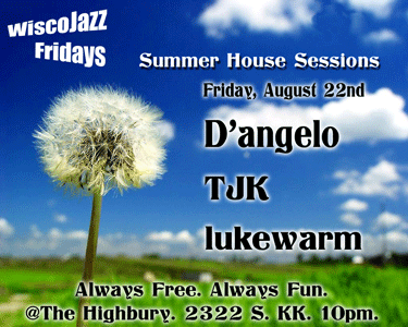 Flyer for WiscoJazz Fridays on 2008-10-10.