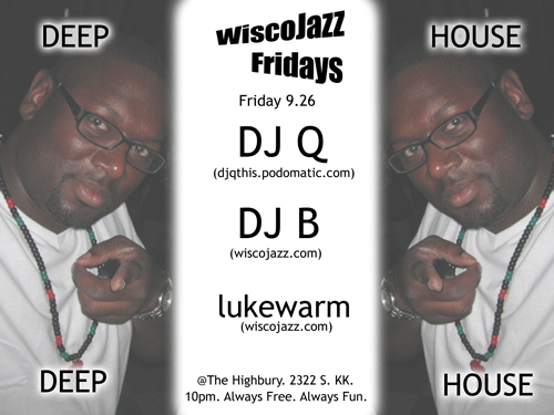 Flyer for WiscoJazz Fridays on 2008-11-21.