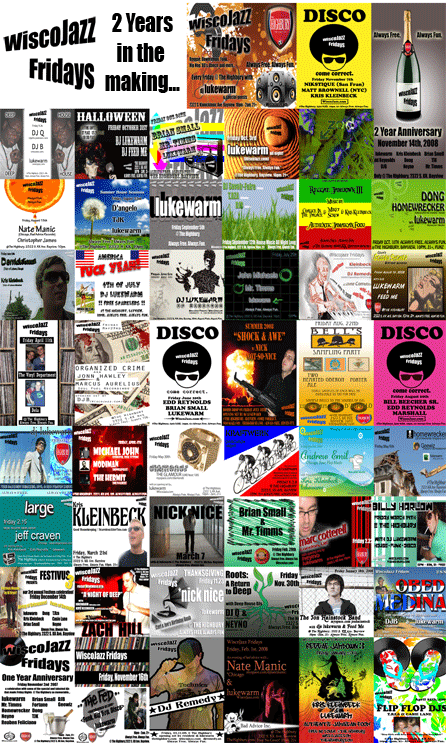 Flyer for WiscoJazz Fridays on 2009-01-02.