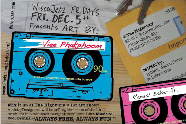 Flyer for WiscoJazz Fridays on 2009-02-06.