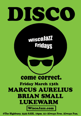 Flyer for WiscoJazz Fridays on 2009-05-15.
