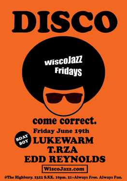 Flyer for WiscoJazz Fridays on 2009-08-21.