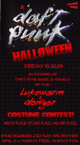 Flyer for WiscoJazz Fridays on 2010-01-08.