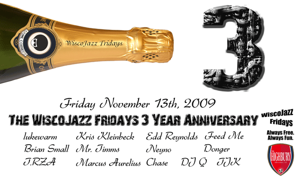 Flyer for WiscoJazz Fridays on 2010-01-22.