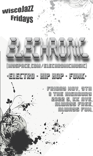 Flyer for WiscoJazz Fridays on 2010-01-29.