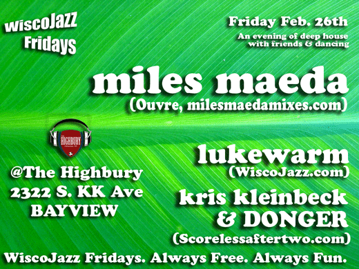 Flyer for WiscoJazz Fridays on 2010-05-14.