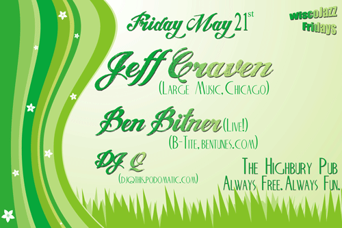Flyer for WiscoJazz Fridays on 2010-07-30.