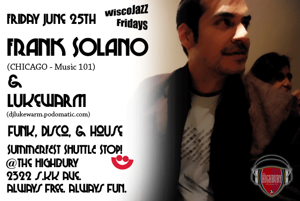 Flyer for WiscoJazz Fridays on 2010-09-03.