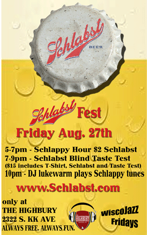Flyer for WiscoJazz Fridays on 2010-10-22.