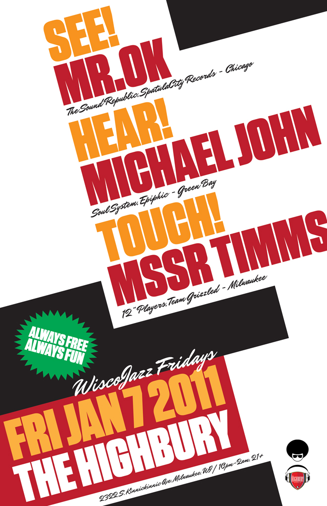 Flyer for WiscoJazz Fridays on 2011-02-25.